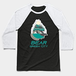 Bear green city Baseball T-Shirt